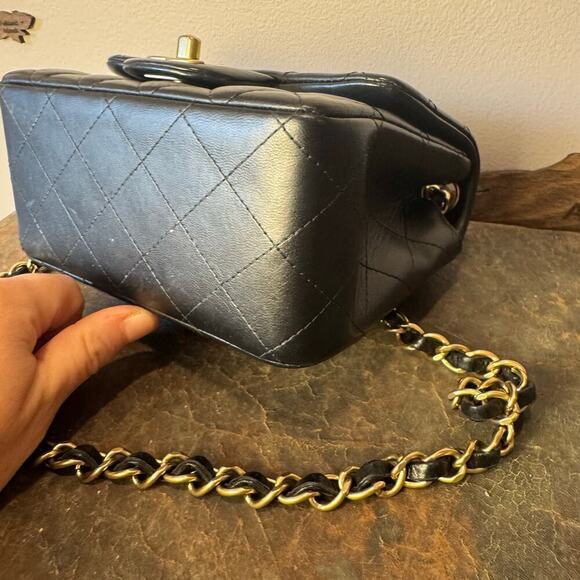Chanel Black Lambskin Square Mini Flap GHW Authentic CoA - Picture 9 of 11